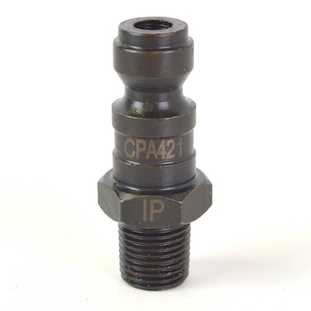 Interstate Pneumatics 1/4 Inch Automotive Steel Coupler Plug x 1/8 Inch Male NPT, PK 6 CPA421-D6